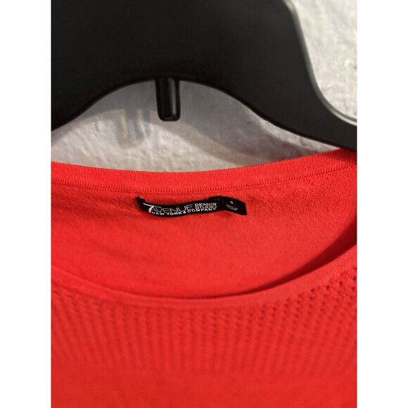7th Avenue red scoop neck  women's 3/4‎ sleeve Sweater Size Small - Picture 3 of 6